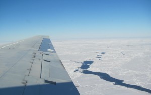 Skimming over sea ice in the Weddell Sea, Antarctica