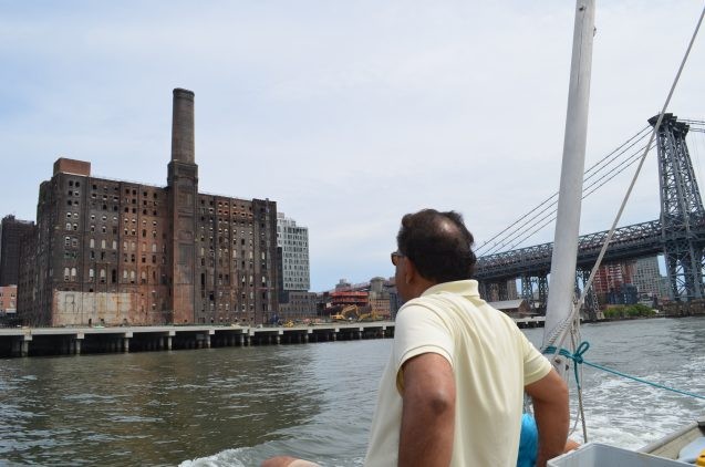 Now-defunct factories like this one on the Brooklyn side of the East River introduced a panoply of earlier pollutants to city waters. Plastics are a newer problem.