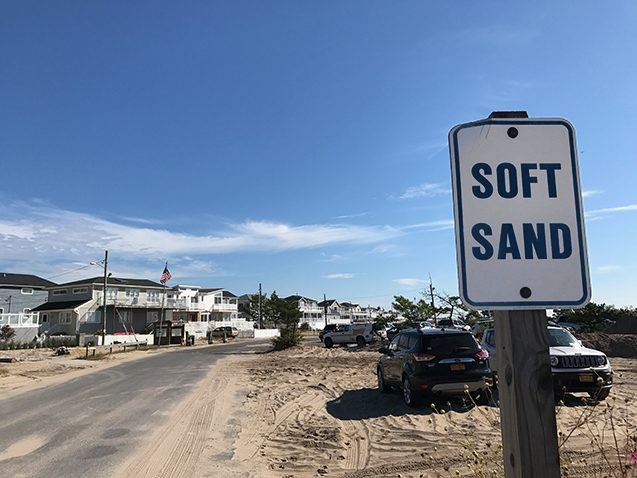 sandy parking lot in rockaways