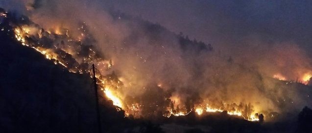 The Whittier fire in Santa Barbara County, California forced thousands of people to evacuate and consumed more than 18,000 acres in July 2017. Photo: U.S. Forest Service