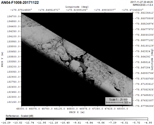 Lidar image of se ice shot from the IcePod. 
