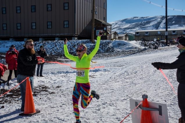 Chloe Gustafson won 1st place in the Antarctic Turkey Trot and holds the honor of being the first woman to win the race! 