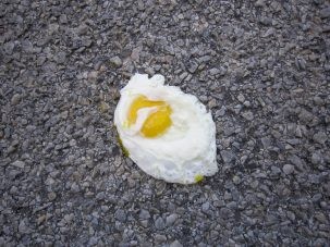 fried egg on pavement heat wave