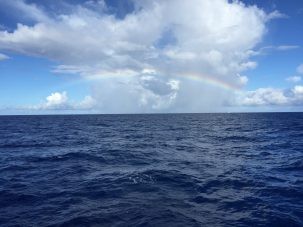 rainbow over the North Pacific Ocean