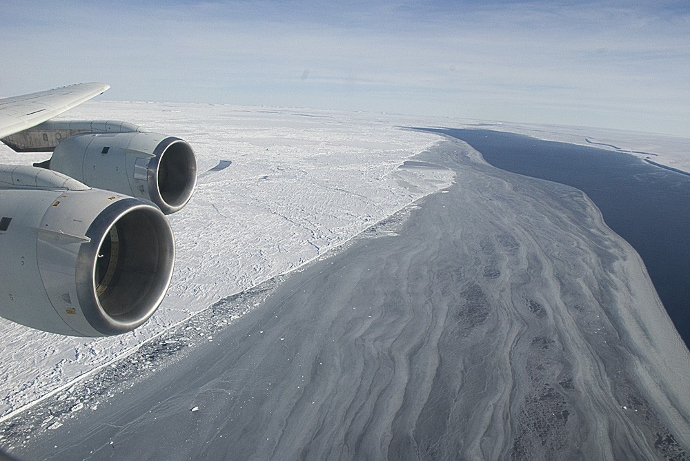 Our tour ends at the edge of Larsen C Ice, where sea ice meets open water.