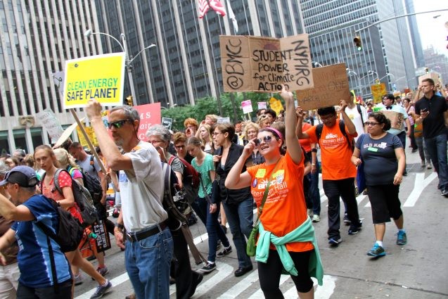 protestors on street