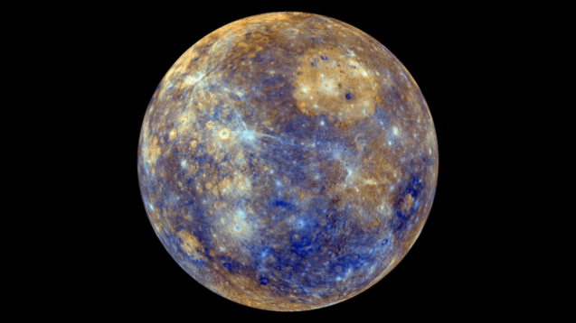 false color view of Mercury