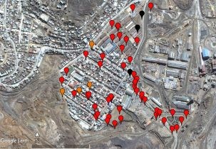 map of lead samples in cerro de pasco peru