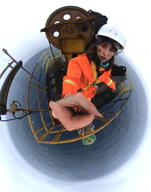 selfie on top of drill derrick