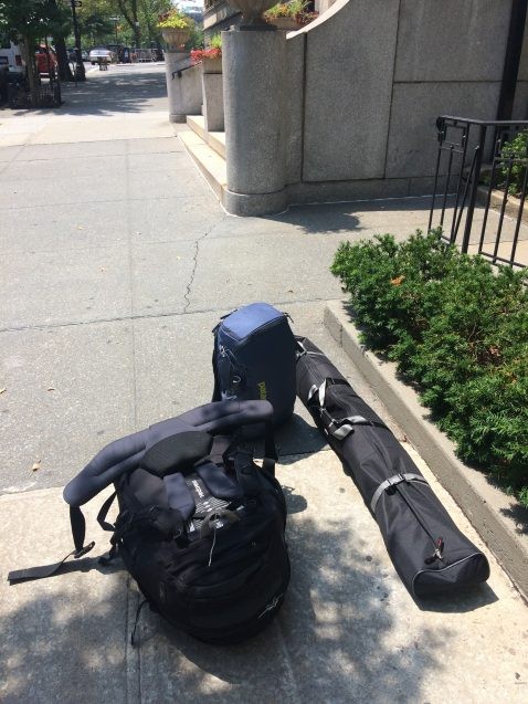 equipment on sidewalk