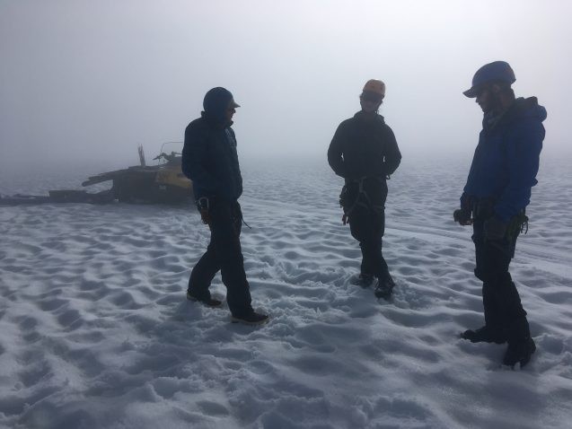 standing in the fog