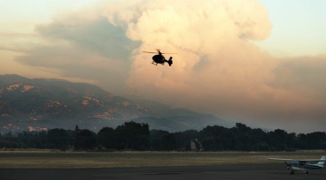 A 2018 wildfire burns in Ukiah, California