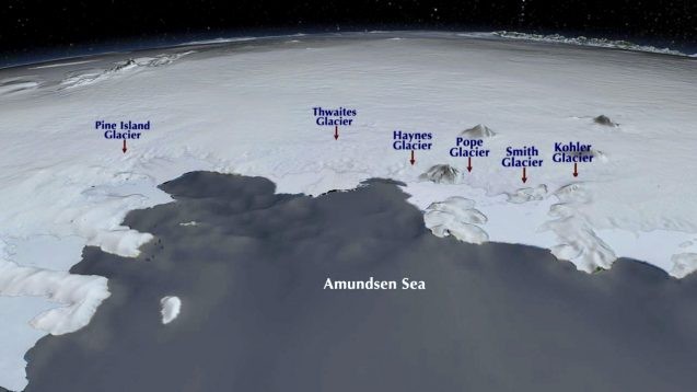 map of glaciers near the Amundsen Sea