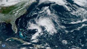 subtropical storm in Atlantic