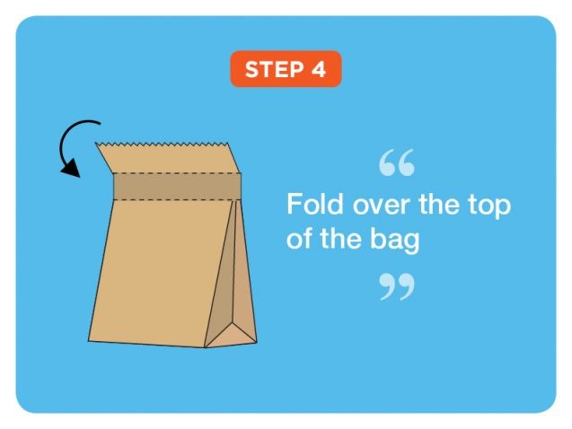 Step 4: Fold over the top of the bag