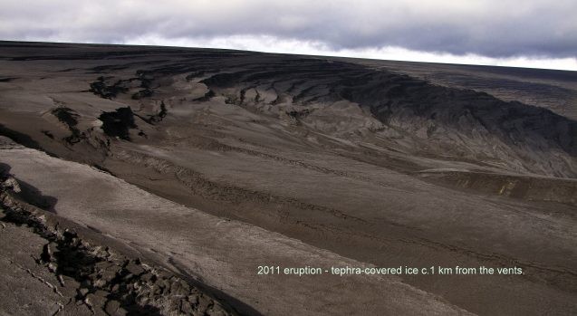 crevasses after 2011 eruption