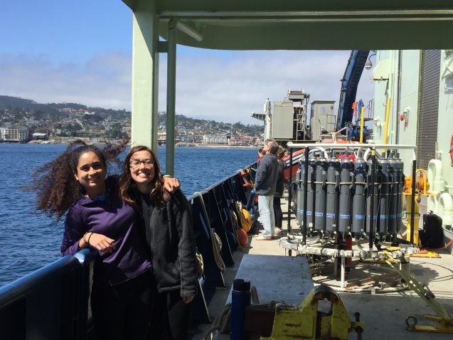 two students on ship