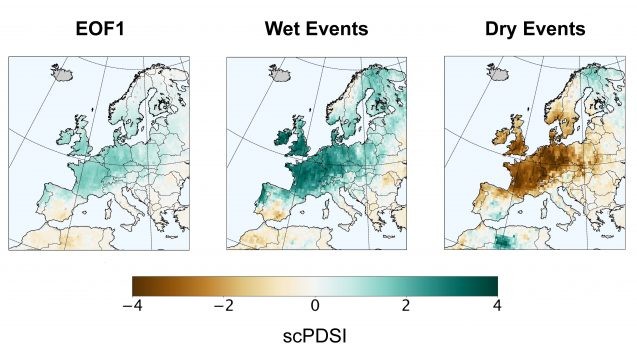 three hydroclimate maps