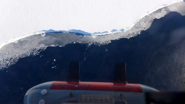 icepod instrument along ice shelf edge