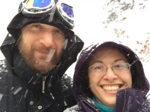 Nichole Anest and her husband in snow