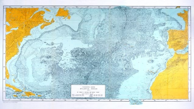 tharp's 1957 map of atlantic seafloor