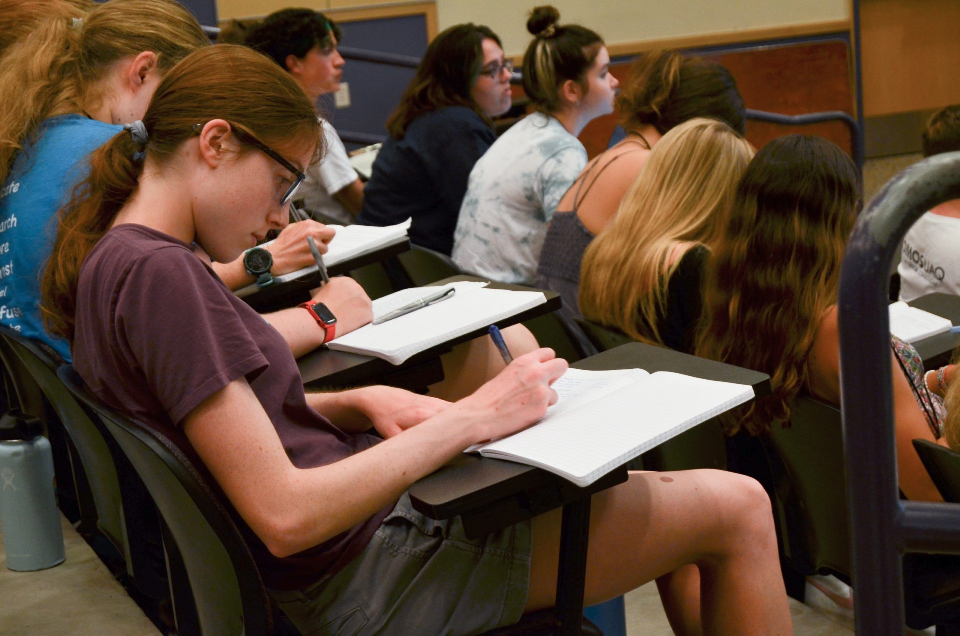 Students took notes as Art Lerner-Lam of Columbiaâs Lamont-Doherty Earth Observatory taught a session on the basics of sustainability. DSC_0018