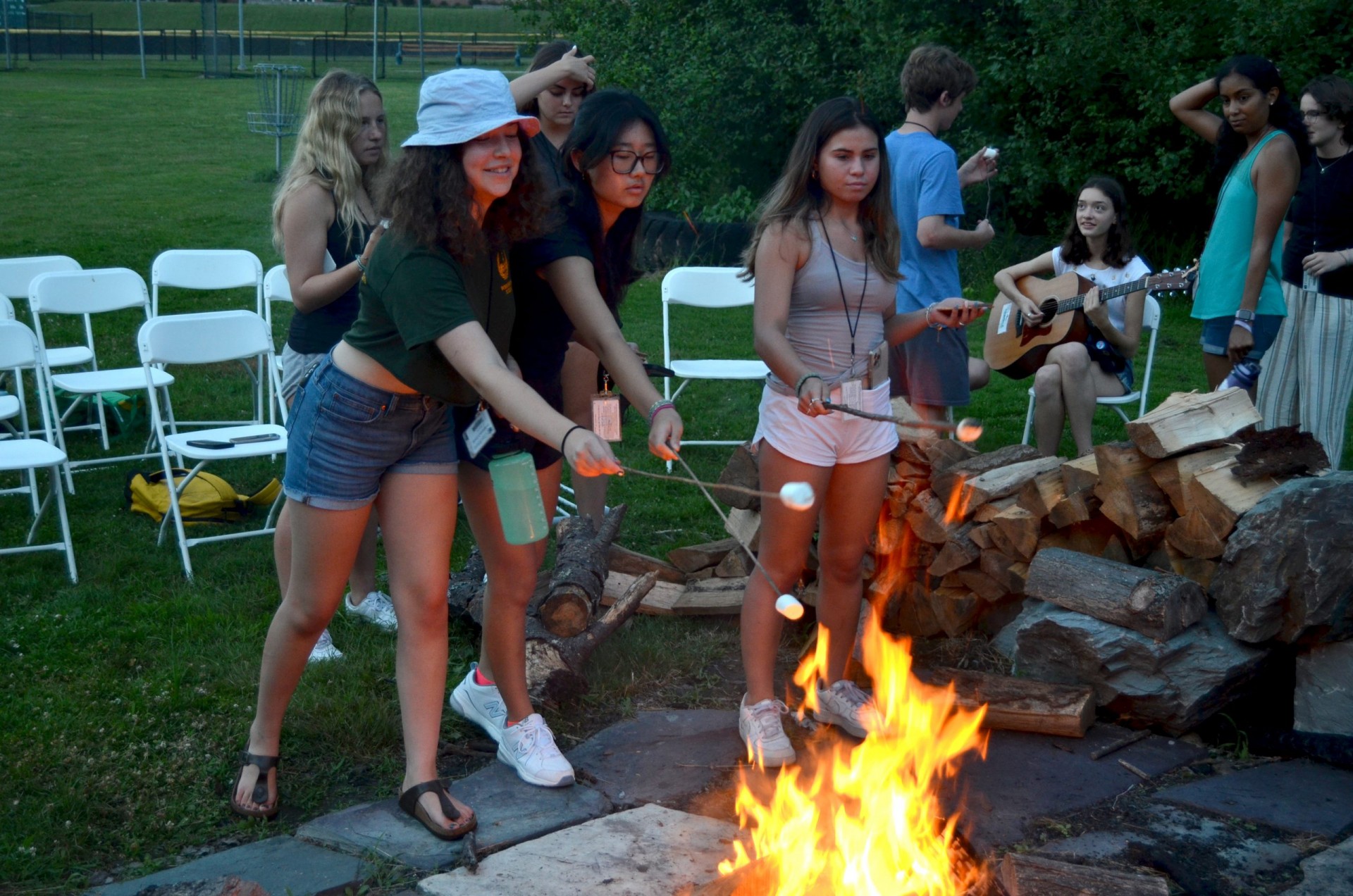 After their session with Lerner-Lam, the students swarmed the s'mores makings as the sun set and the day cooled off. DSC_0155_edited