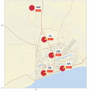 map of sensors in Lome