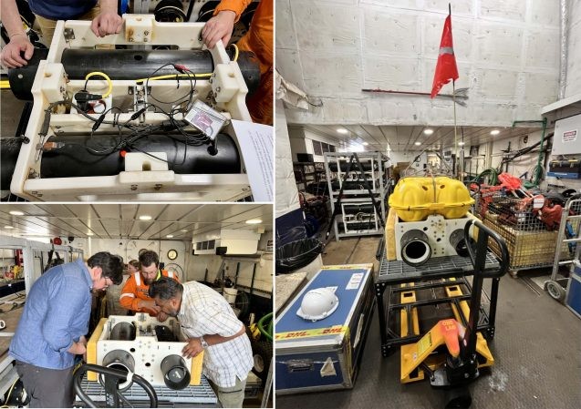 photos of people preparing the obs instruments