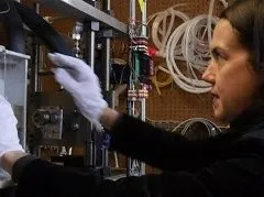 Christine McCarthy in the Rock Mechanics Lab