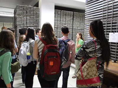 Visitors in the Lamont Core Repository
