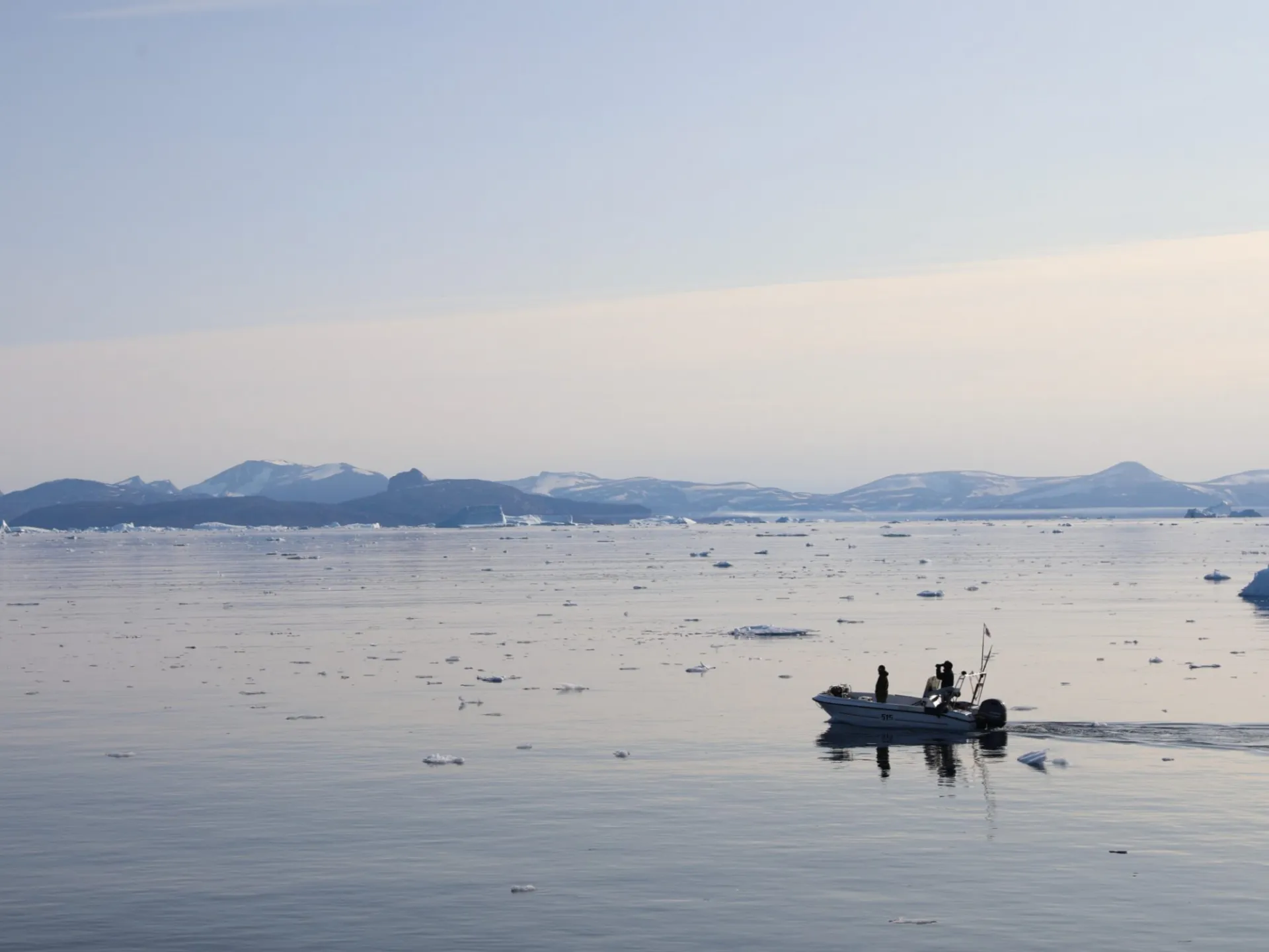 A small boat in Greenland waters. Credit: Karl Zinglersen