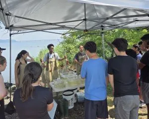 Teaching students how to properly seine 