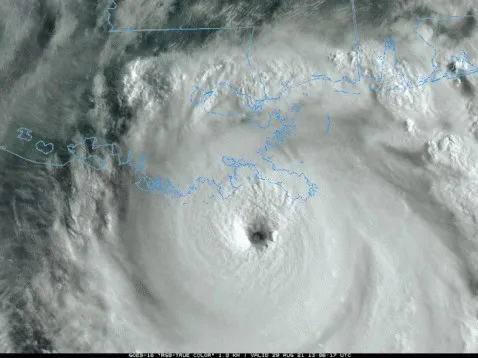 Hurricane Ida intensifying before landfall. Credit: College of Du Page