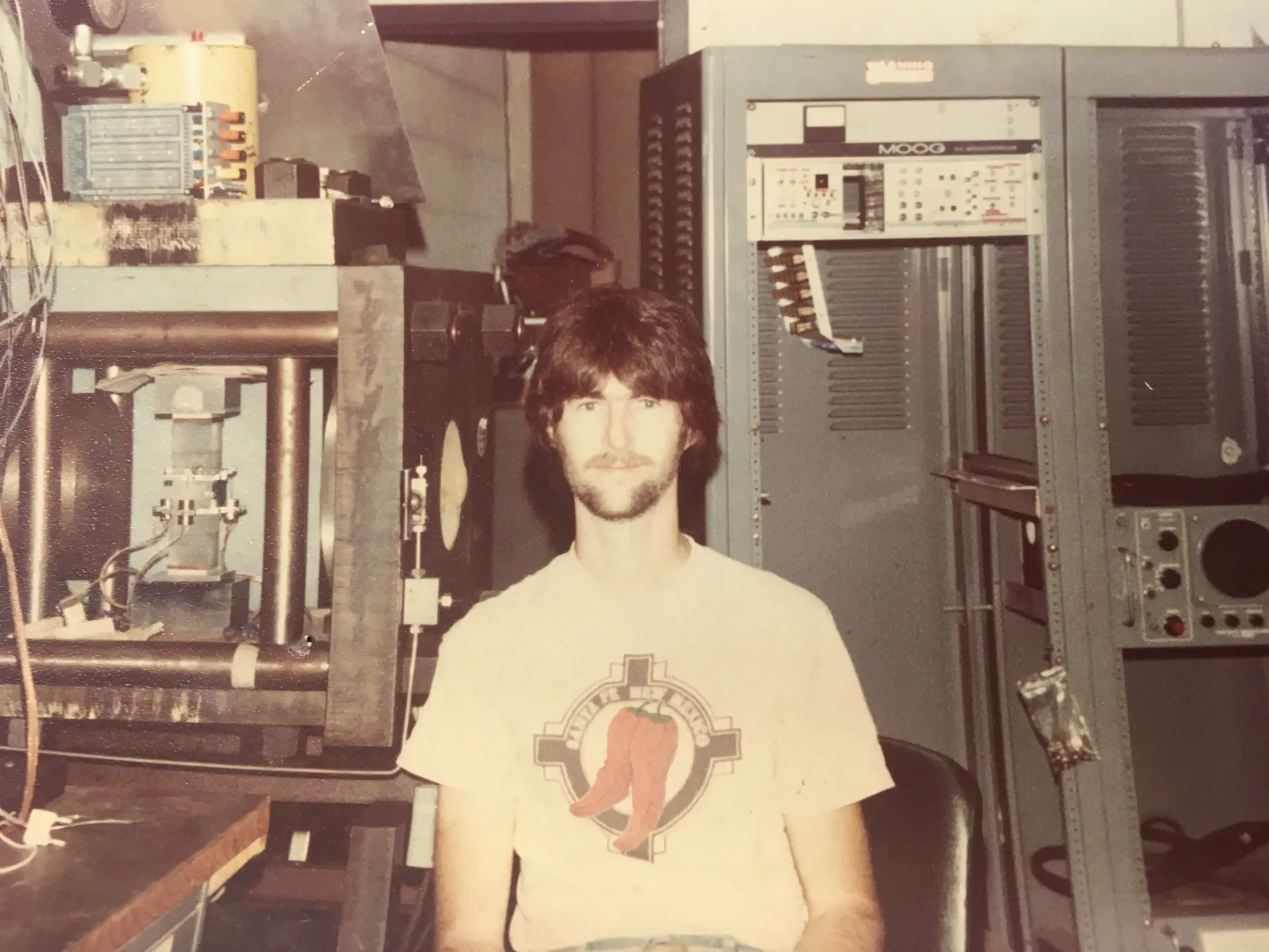 Steve Brown (now at NER) in front of the biax.