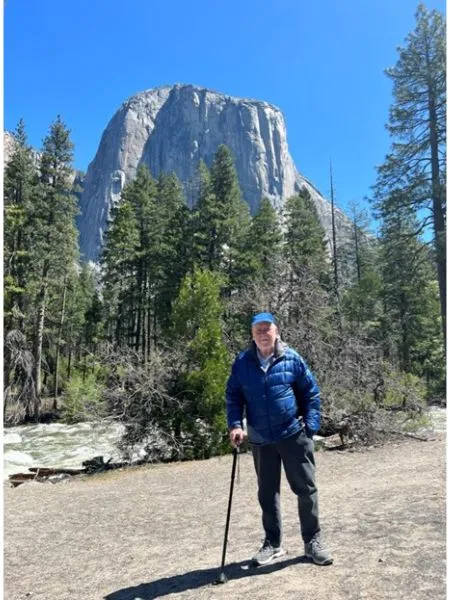 Thomas F. Anderson in Yosemite National Park with El Capitan in the background, May 2023
