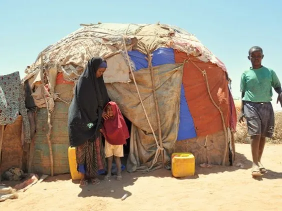 This Somalian family left their village after a drought killed most of their livestock. Credit: Oxfam East Africa