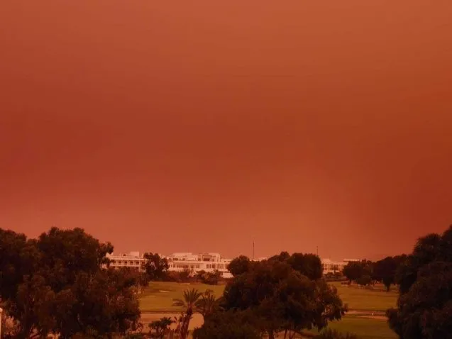 In December through February, a dry wind known as the Harmattan blows in dust from the Sahara and dramatically increases PM2.5 levels in Lomé. Credit: Wahid Mellouki, Centre National de la Recherche Scientifique