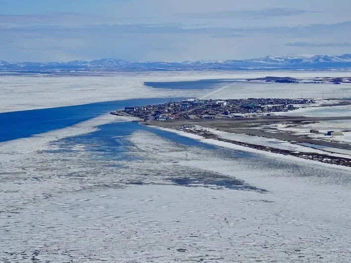 Sea ice off the Alaskan village of Kotzebue.