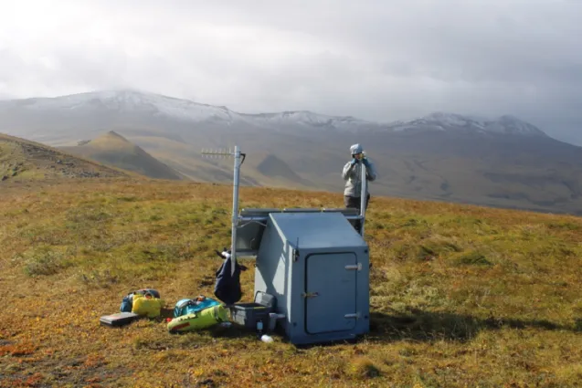 person near monitoring station