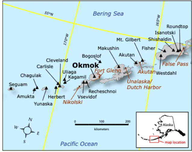 map of aleutian islands