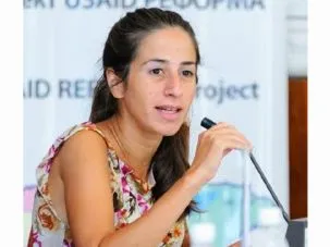 perrine toledano speaking at an event