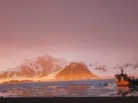 Sunset On The RVIB Nathaniel B. Palmer At Rothera Station British Antarctic Survey David Porter 200x150.jpeg