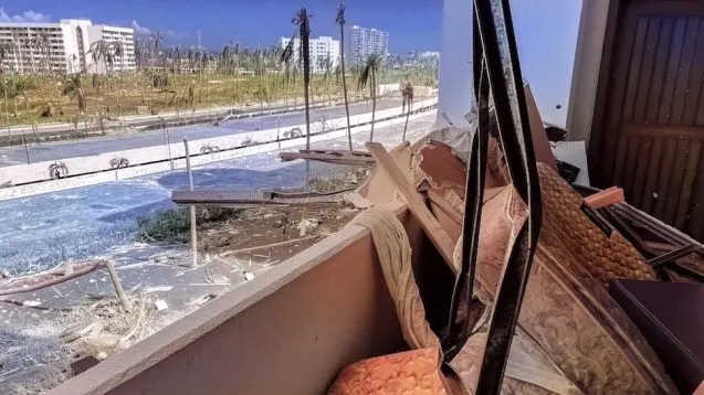 Damage from Hurricane Otis at the Mexican port of Acapulco 