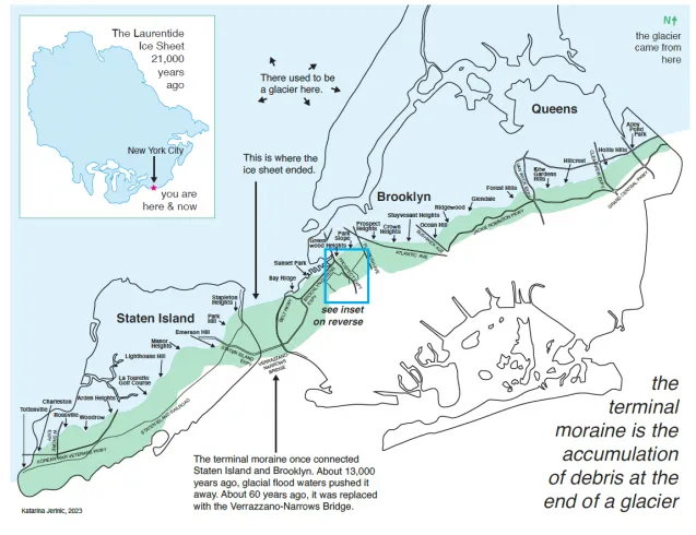 A map depicting the Laurentide Ice Sheet in New York