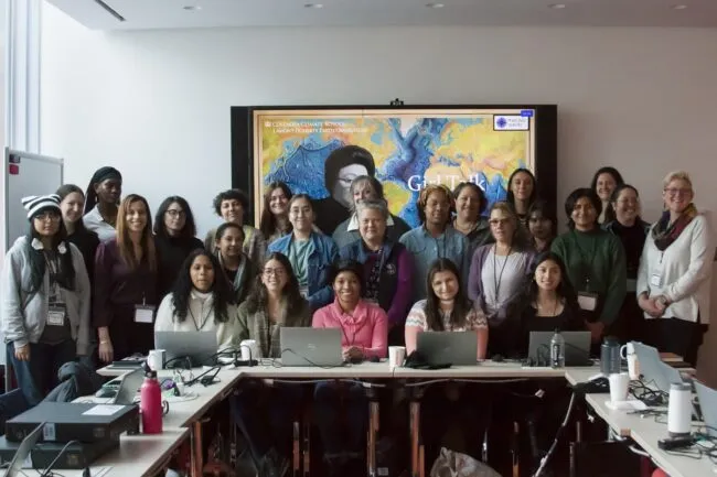 Girl Talk participants and leaders at the in-person workshop.