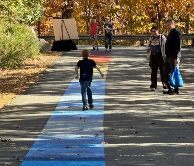A large-scale data visualization that uses a series of colored stripes chronologically ordered to portray long-term temperature trends.