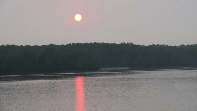 Sunset overa river