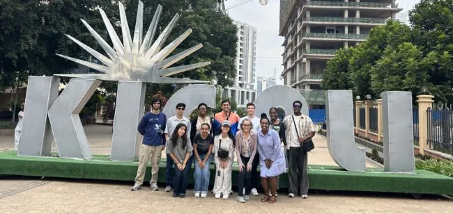 Students and professor in Kigali