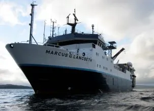 A photo of the Marcus G. Langseth at sea.